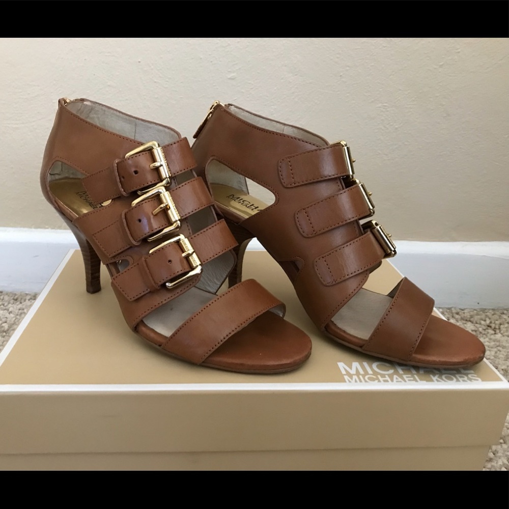 Michael Kors Leather Mid Sandal